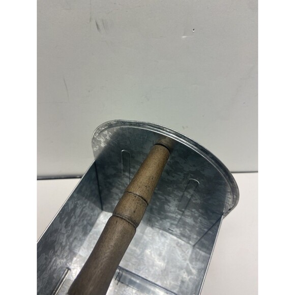 Tin Box Company Santa and Penguin Utensil Caddy Holder Dinner Party Dented Tags - Picture 12 of 13